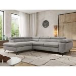 Narożnik PABLO L - strona lewa - jasnoszary, welwet