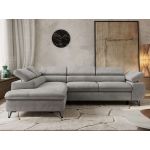 Narożnik PABLO L - strona lewa - jasnoszary, welwet
