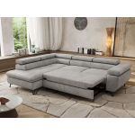 Narożnik PABLO L - strona lewa - jasnoszary, welwet