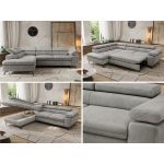 Narożnik PABLO L - strona lewa - jasnoszary, welwet