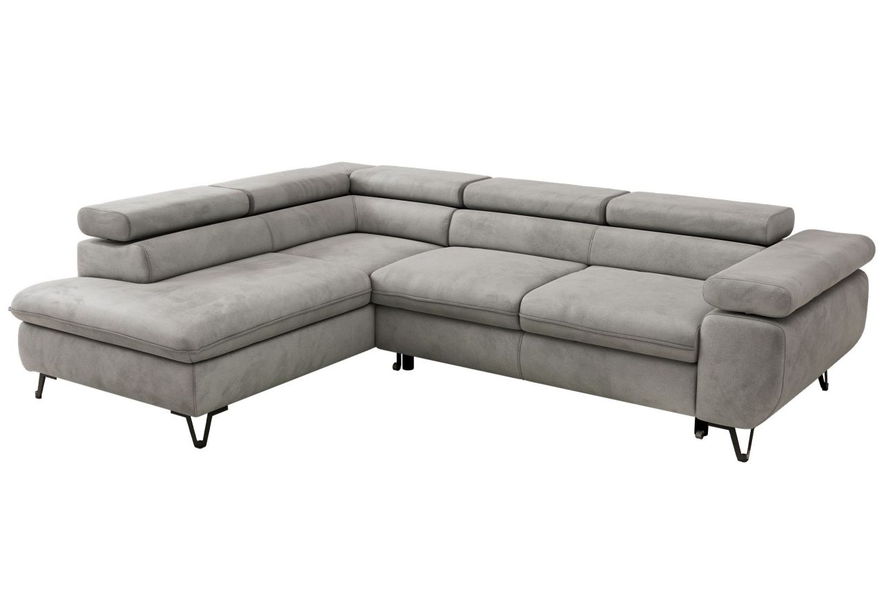 Narożnik PABLO L - strona lewa - jasnoszary, welwet