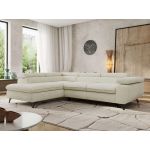 Narożnik PABLO L - strona lewa - kremowy, szenil gładki