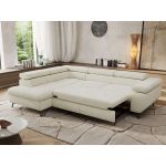 Narożnik PABLO L - strona lewa - kremowy, szenil gładki