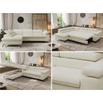 Narożnik PABLO L - strona lewa - kremowy, szenil gładki