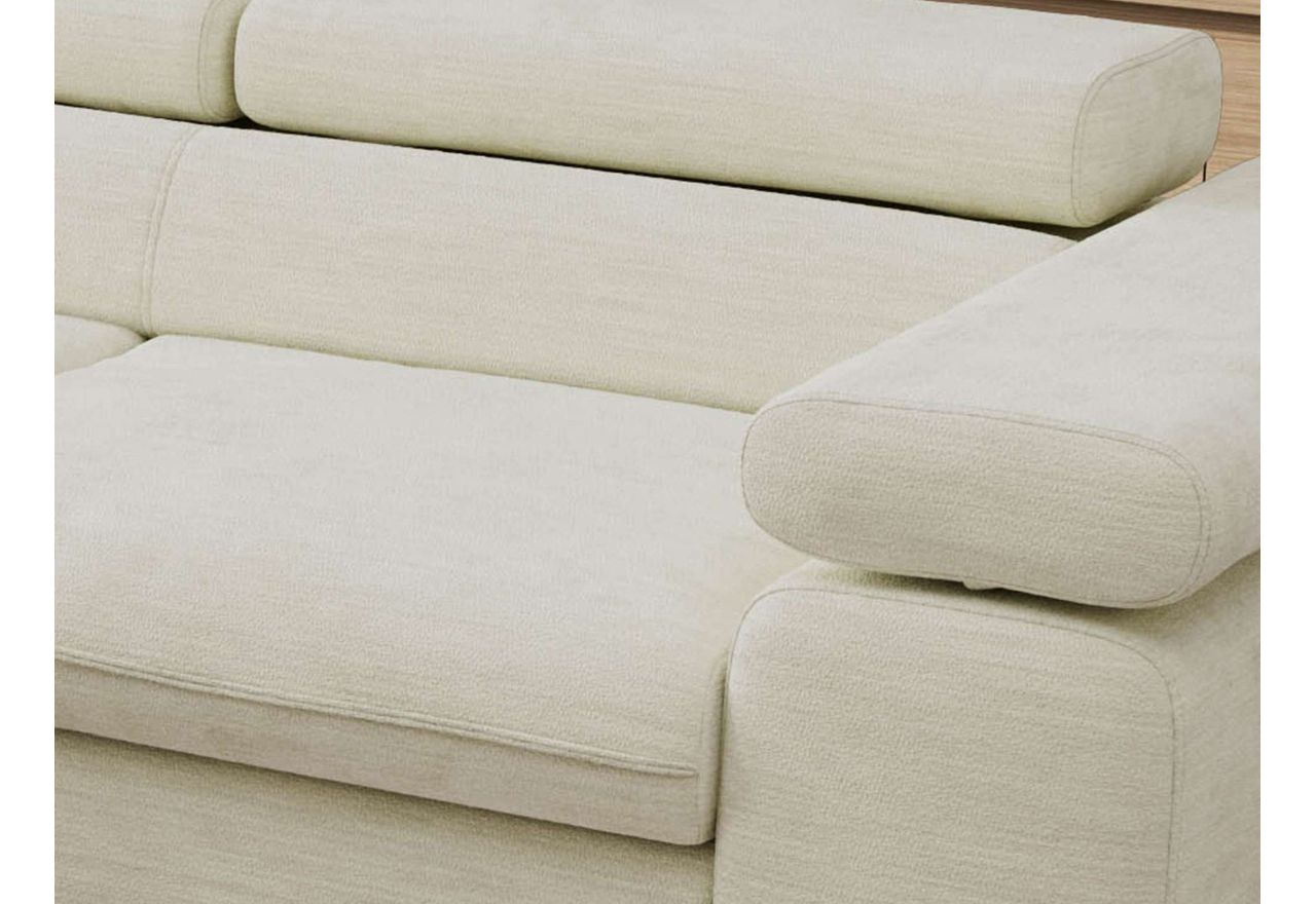 Narożnik PABLO L - strona lewa - kremowy, szenil gładki