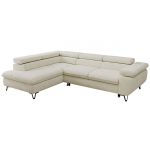 Narożnik PABLO L - strona lewa - kremowy, szenil gładki