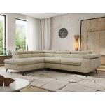 Narożnik PABLO L - strona lewa - beżowy, szenil gładki