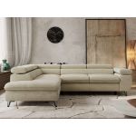 Narożnik PABLO L - strona lewa - beżowy, szenil gładki