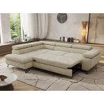 Narożnik PABLO L - strona lewa - beżowy, szenil gładki