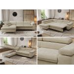 Narożnik PABLO L - strona lewa - beżowy, szenil gładki