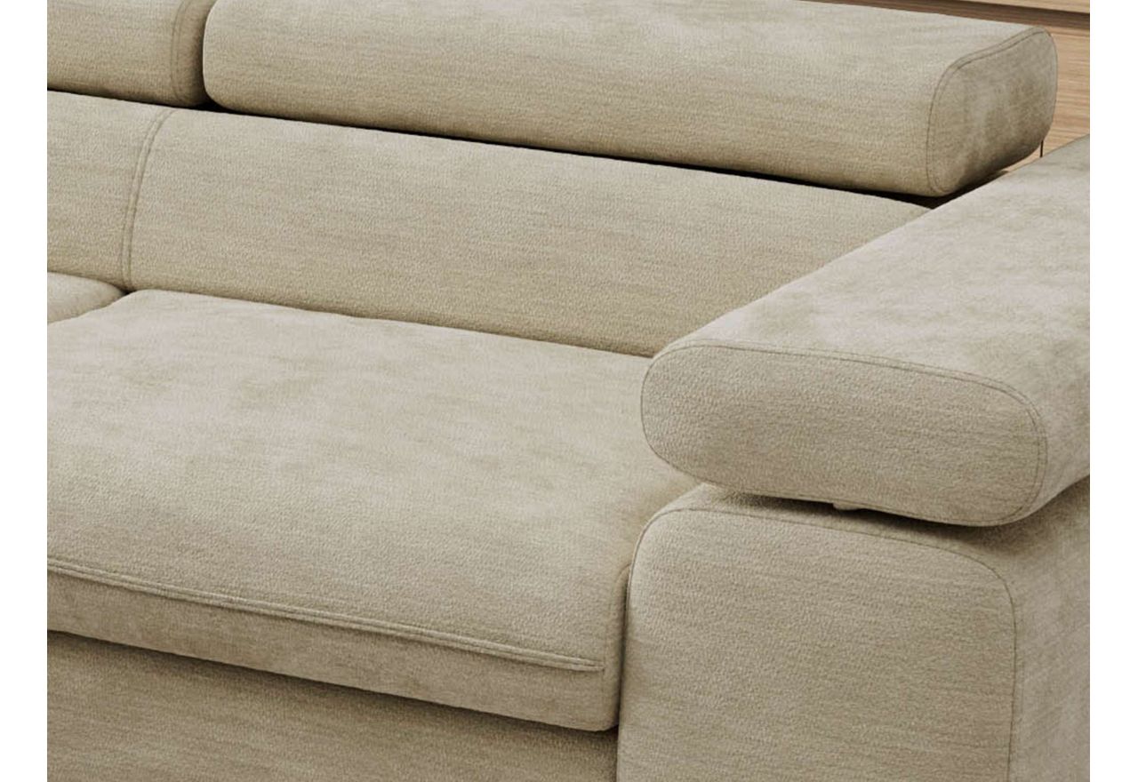 Narożnik PABLO L - strona lewa - beżowy, szenil gładki