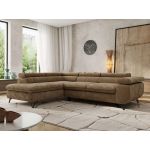 Narożnik PABLO L - strona lewa - brązowy, szenil gładki