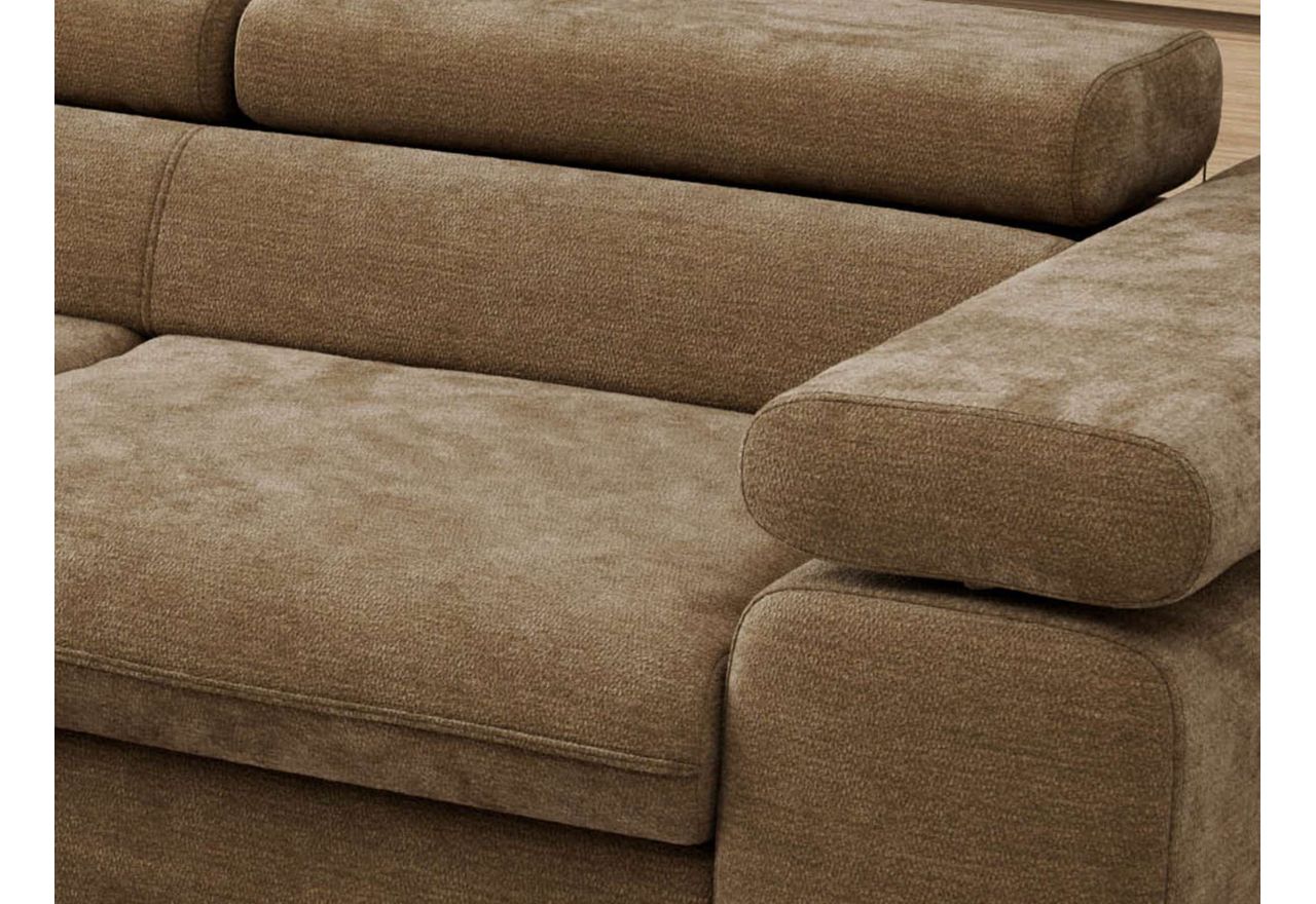 Narożnik PABLO L - strona lewa - brązowy, szenil gładki