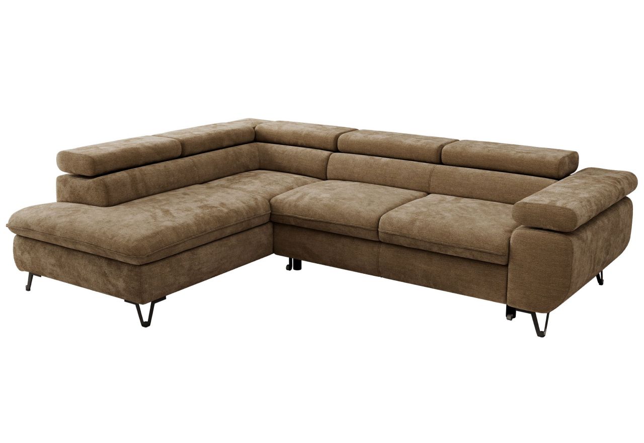 Narożnik PABLO L - strona lewa - brązowy, szenil gładki