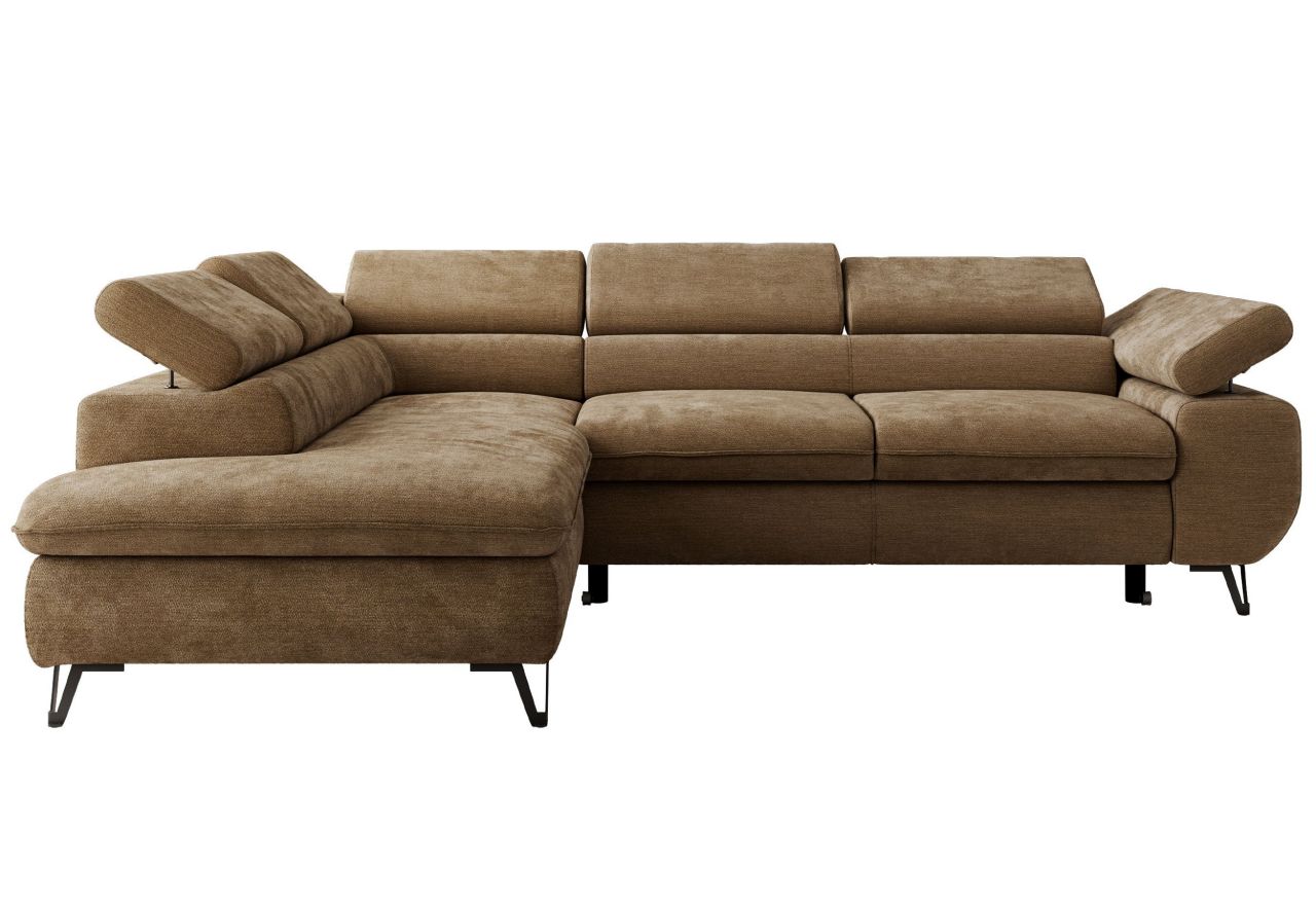 Narożnik PABLO L - strona lewa - brązowy, szenil gładki