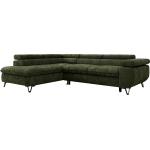 Narożnik PABLO L - strona lewa - ciemnozielony, szenil gładki