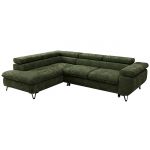 Narożnik PABLO L - strona lewa - ciemnozielony, szenil gładki