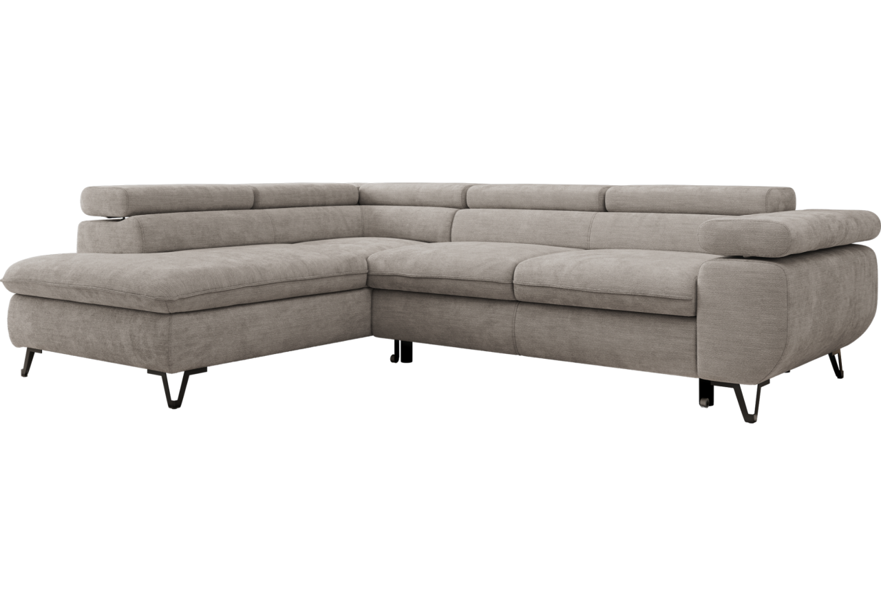 Narożnik PABLO L - strona lewa - jasnoszary, szenil gładki