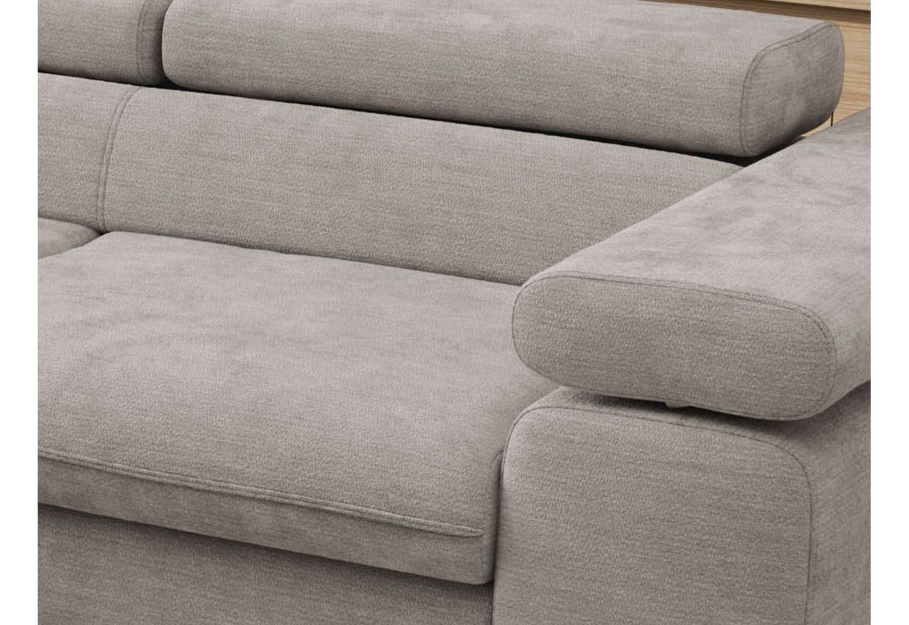 Narożnik PABLO L - strona lewa - jasnoszary, szenil gładki