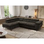 Narożnik PABLO L - strona lewa - ciemnoszary, szenil gładki