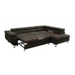 Narożnik PABLO L - strona lewa - ciemnoszary, szenil gładki