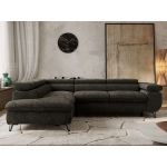 Narożnik PABLO L - strona lewa - ciemnoszary, szenil gładki