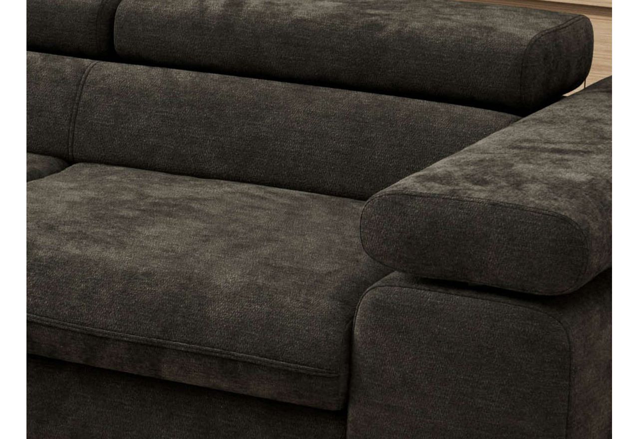 Narożnik PABLO L - strona lewa - ciemnoszary, szenil gładki