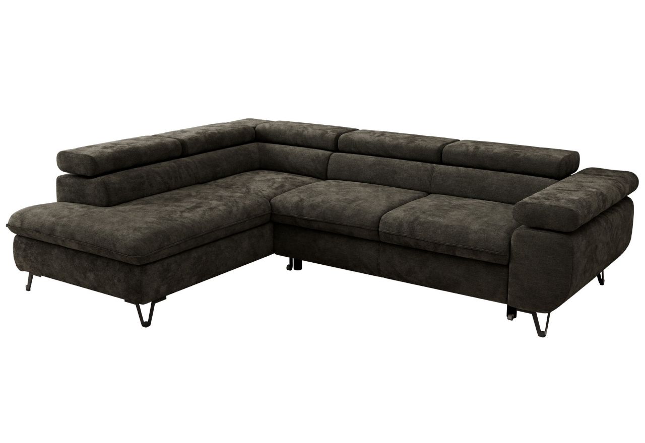 Narożnik PABLO L - strona lewa - ciemnoszary, szenil gładki