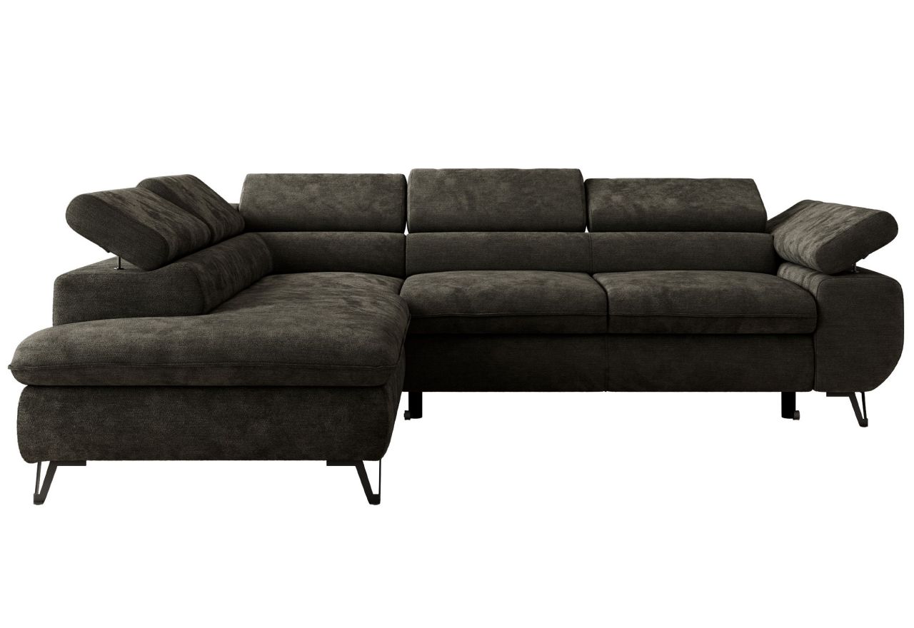 Narożnik PABLO L - strona lewa - ciemnoszary, szenil gładki