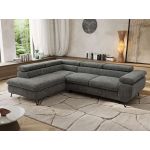 Narożnik PABLO L - strona lewa - szary, szenil grubo tkany