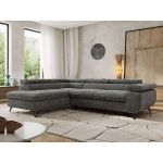 Narożnik PABLO L - strona lewa - szary, szenil grubo tkany