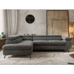 Narożnik PABLO L - strona lewa - szary, szenil grubo tkany