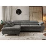 Narożnik PABLO L - strona lewa - szary, szenil grubo tkany