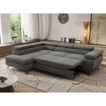 Narożnik PABLO L - strona lewa - szary, szenil grubo tkany