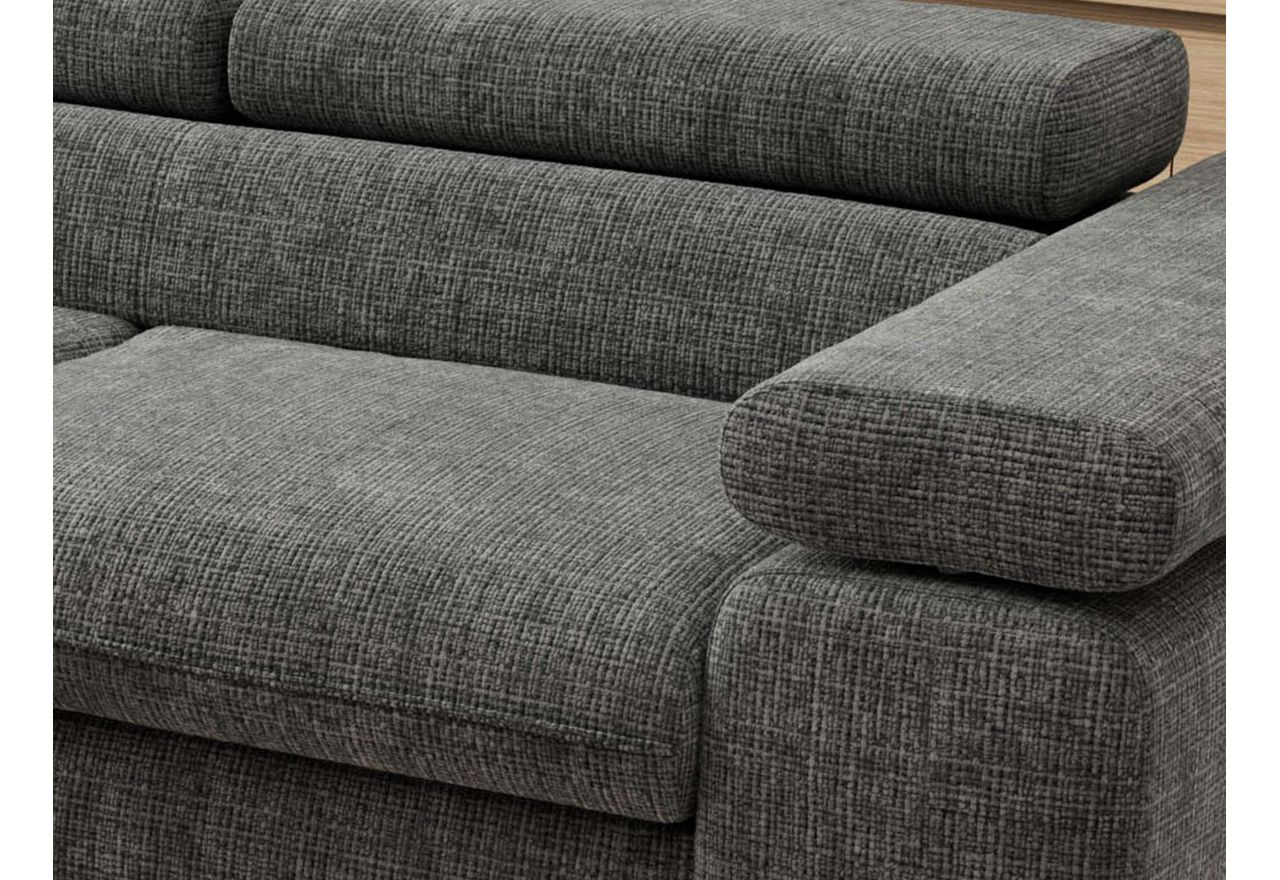 Narożnik PABLO L - strona lewa - szary, szenil grubo tkany