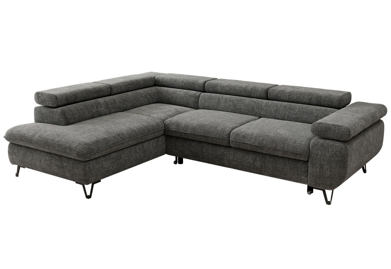 Narożnik PABLO L - strona lewa - szary, szenil grubo tkany