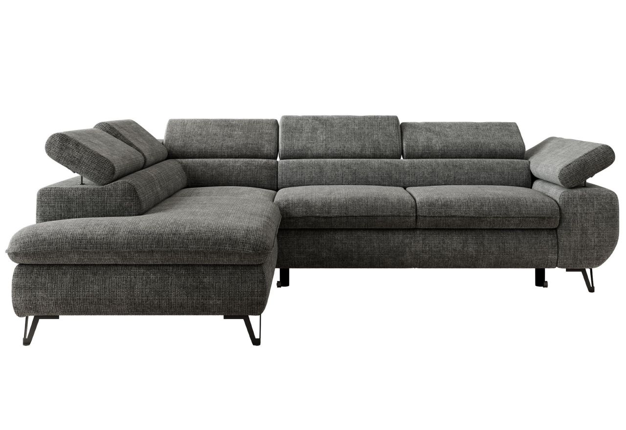 Narożnik PABLO L - strona lewa - szary, szenil grubo tkany