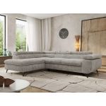 Narożnik PABLO L - strona lewa - jasnoszary, szenil grubo tkany