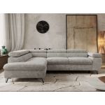 Narożnik PABLO L - strona lewa - jasnoszary, szenil grubo tkany