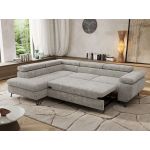 Narożnik PABLO L - strona lewa - jasnoszary, szenil grubo tkany