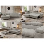 Narożnik PABLO L - strona lewa - jasnoszary, szenil grubo tkany