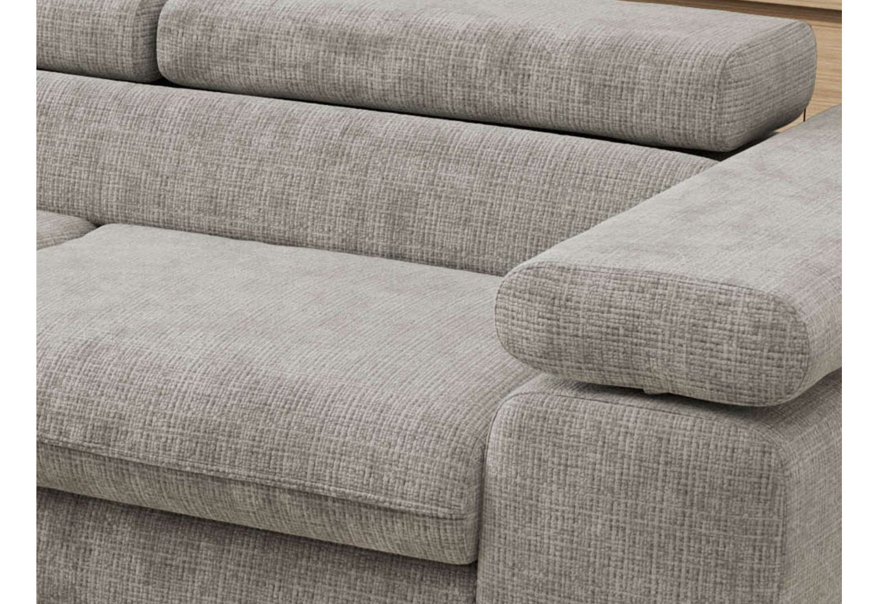 Narożnik PABLO L - strona lewa - jasnoszary, szenil grubo tkany