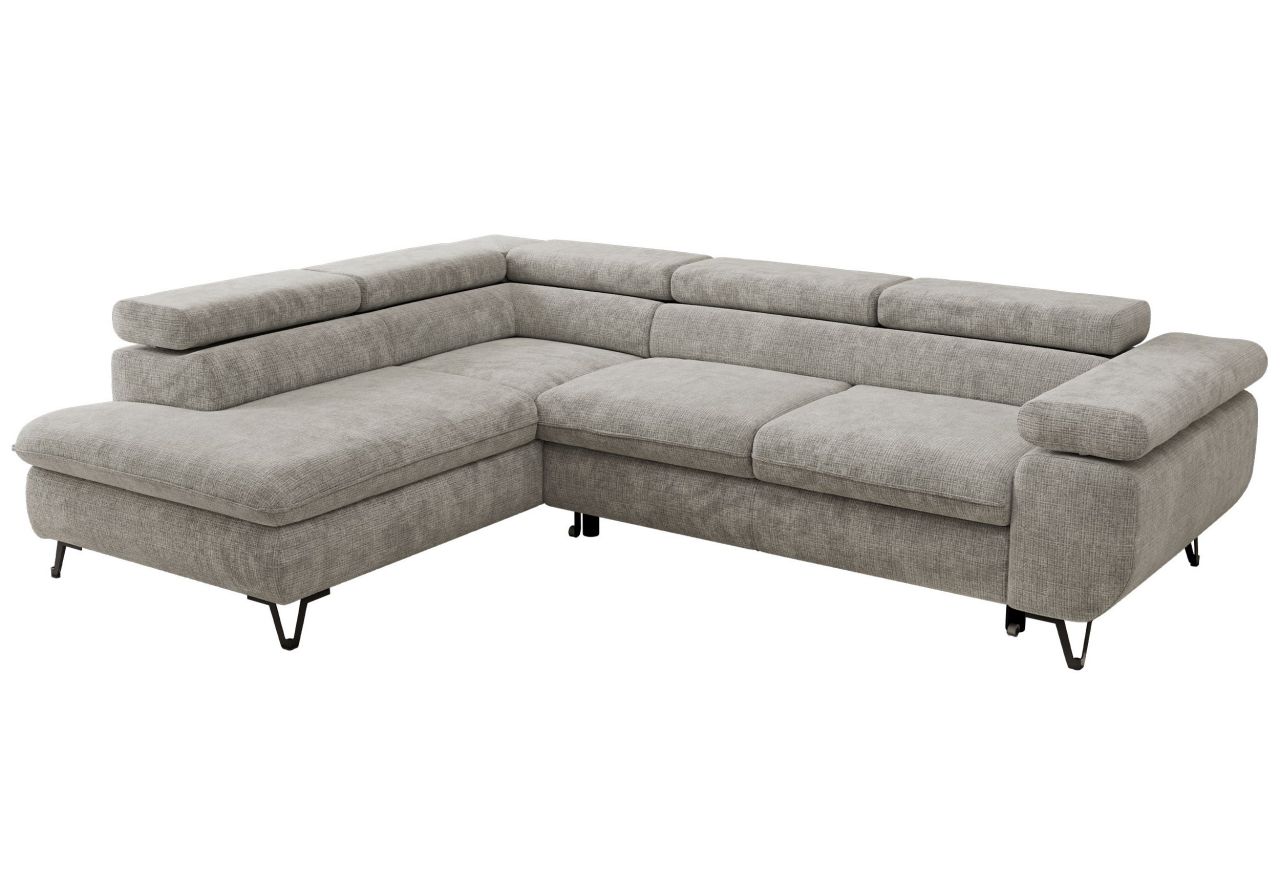 Narożnik PABLO L - strona lewa - jasnoszary, szenil grubo tkany