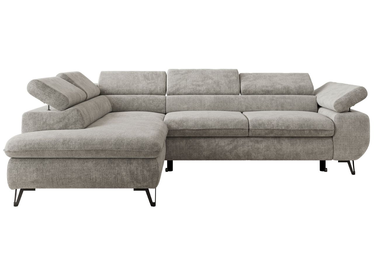 Narożnik PABLO L - strona lewa - jasnoszary, szenil grubo tkany