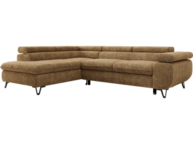 Narożnik PABLO L - strona lewa - jasnobrązowy, szenil grubo tkany