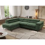 Narożnik PABLO L - strona lewa - ciemnozielony, szenil grubo tkany