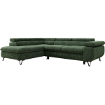 Narożnik PABLO L - strona lewa - ciemnozielony, szenil grubo tkany