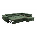 Narożnik PABLO L - strona lewa - ciemnozielony, szenil grubo tkany