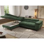 Narożnik PABLO L - strona lewa - ciemnozielony, szenil grubo tkany