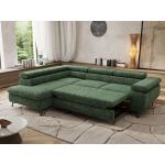 Narożnik PABLO L - strona lewa - ciemnozielony, szenil grubo tkany